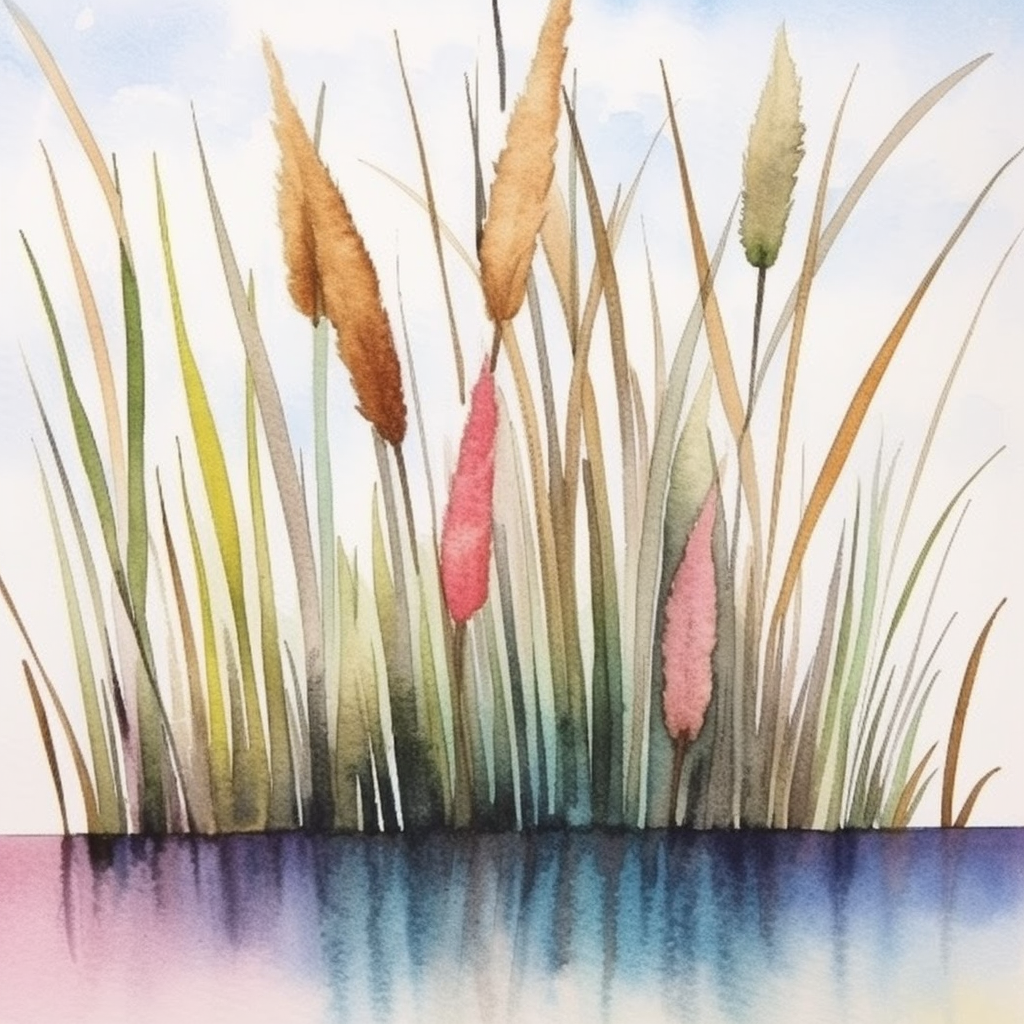 watercolor cattails painting