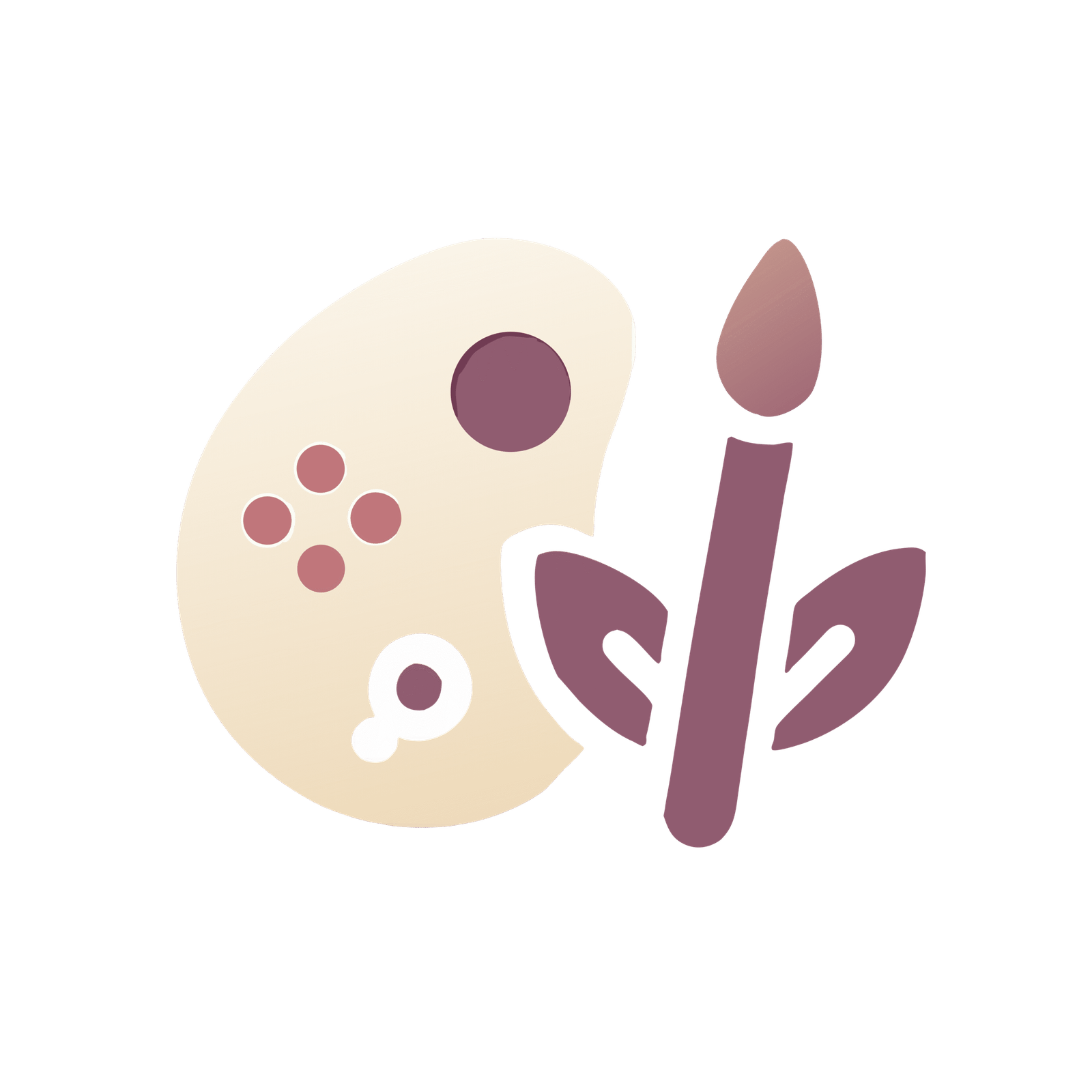 Line art palette and brush icon for clipart PNG design quality